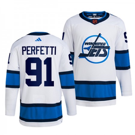 Miehille NHL Winnipeg Jets Pelipaita Cole Perfetti 91 Adidas 2022-23 Reverse Retro 2.0 Valkoinen Authentic